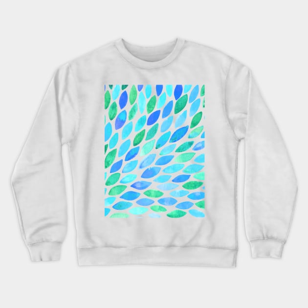 Watercolor brush strokes burst - turquoise and blue Crewneck Sweatshirt by wackapacka